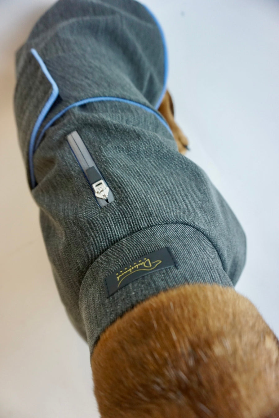 Denim Parka with Mid-Blue Fleece Lining