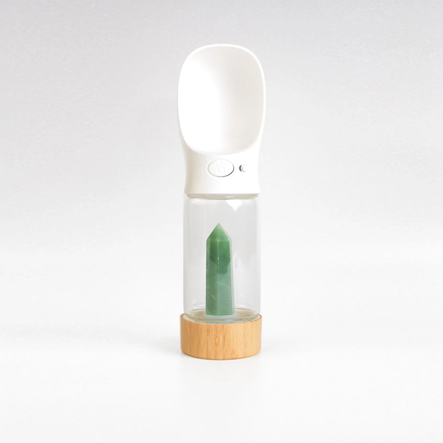 Green Aventurin - infused dog water bottle