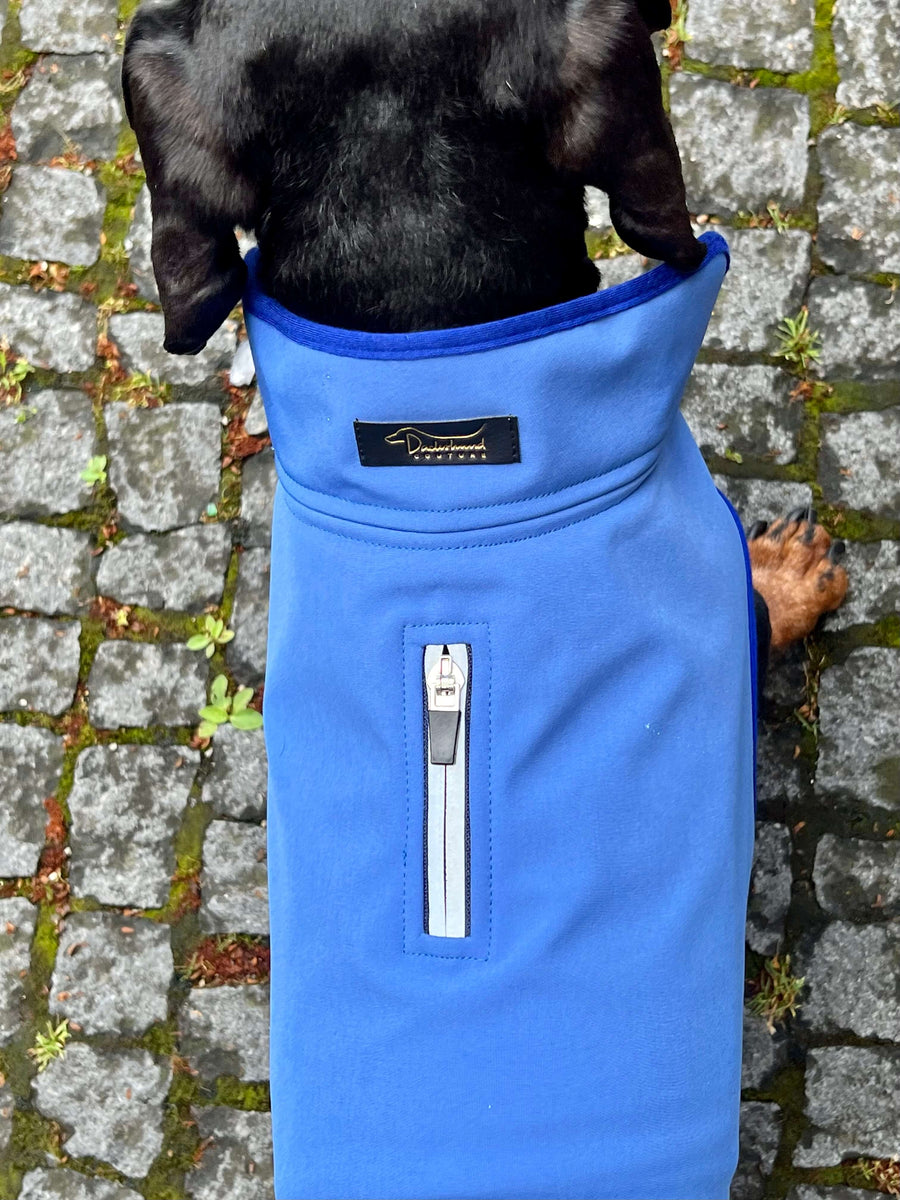 Sky-blue Softshell raincoat for Dachshunds