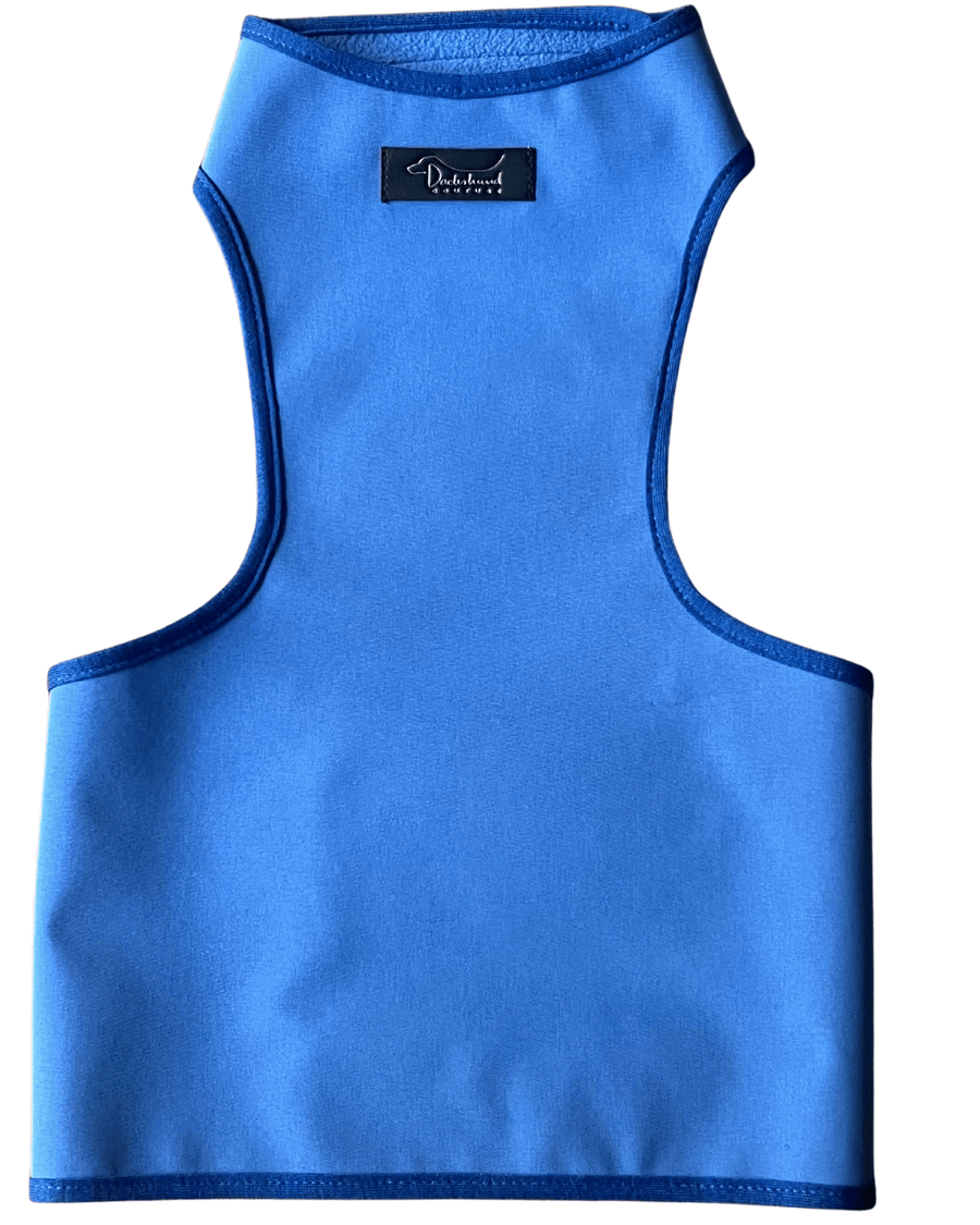 Gilet Softshell bleu pour teckel 