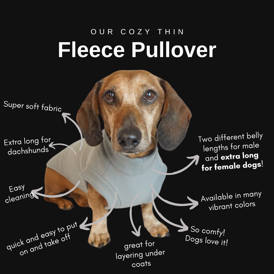 Light Grey Fleece Pullover for Dachshunds