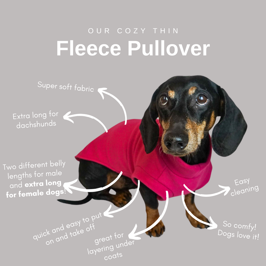 Red Fleece Pullover for Dachshunds